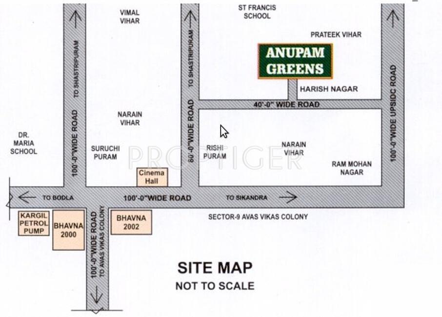 Anupam Housing Greens Plots Location Plan