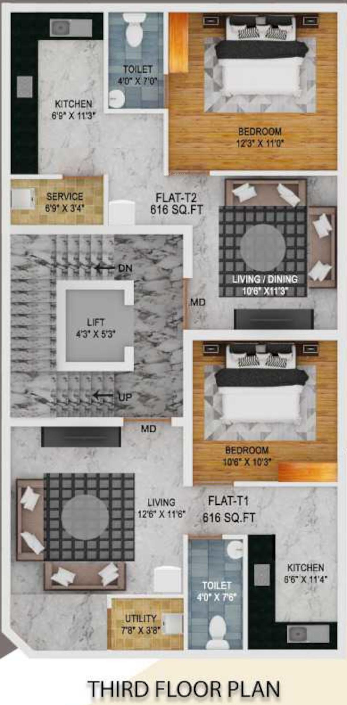  tulip Opera Tulip Cluster Plan for 3rd Floor