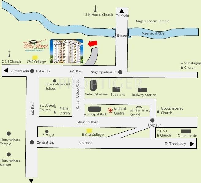 K P Varkey and V S Builders Golden City Nest Location Plan
