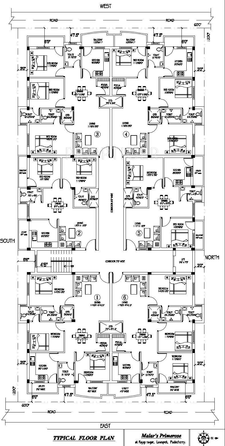 Build Tech Constructions Malar Primrose Cluster Plan