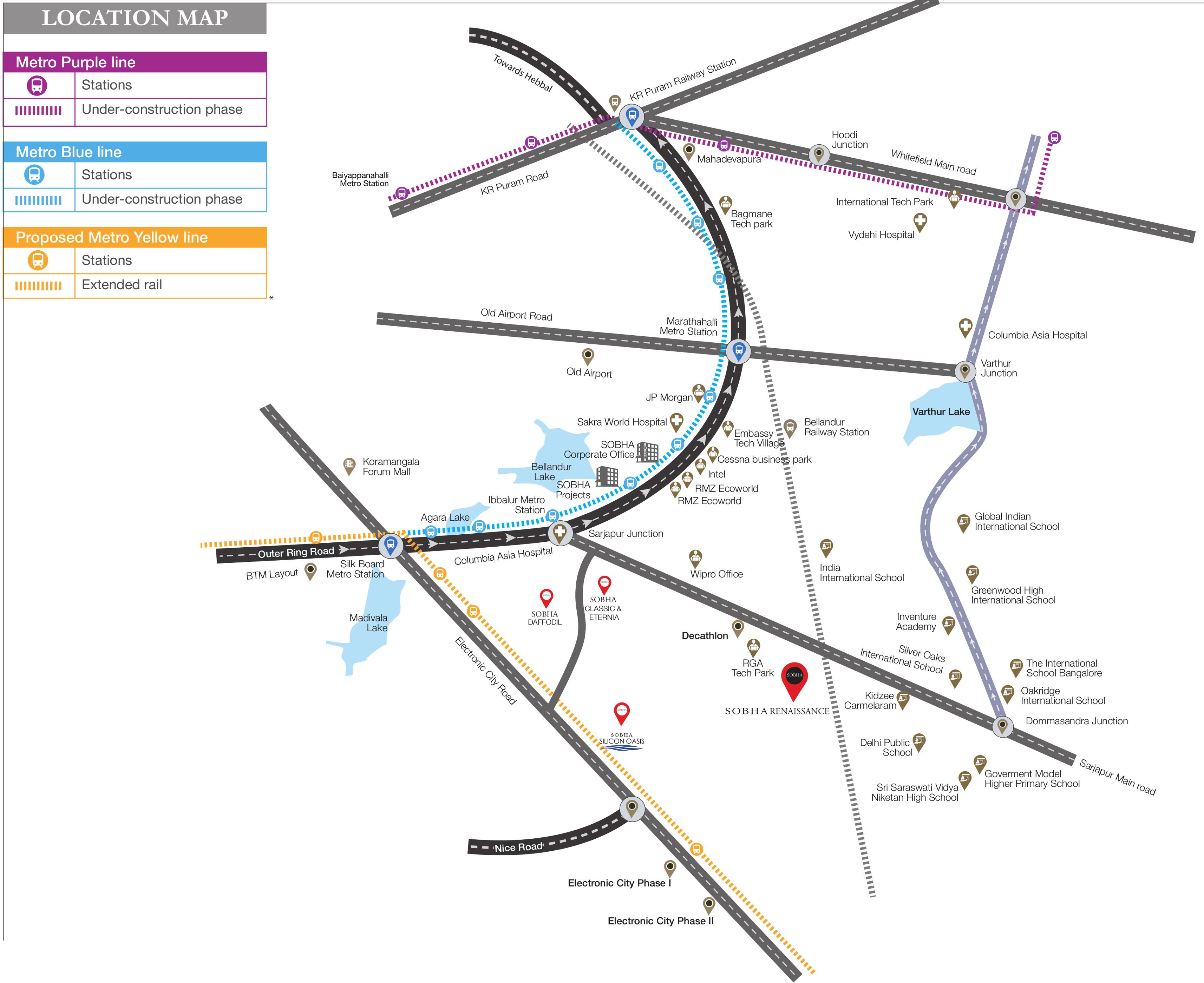 Images for Location Plan of Sobha Royal Pavilion Phase 4 Wing 1 2 And 3