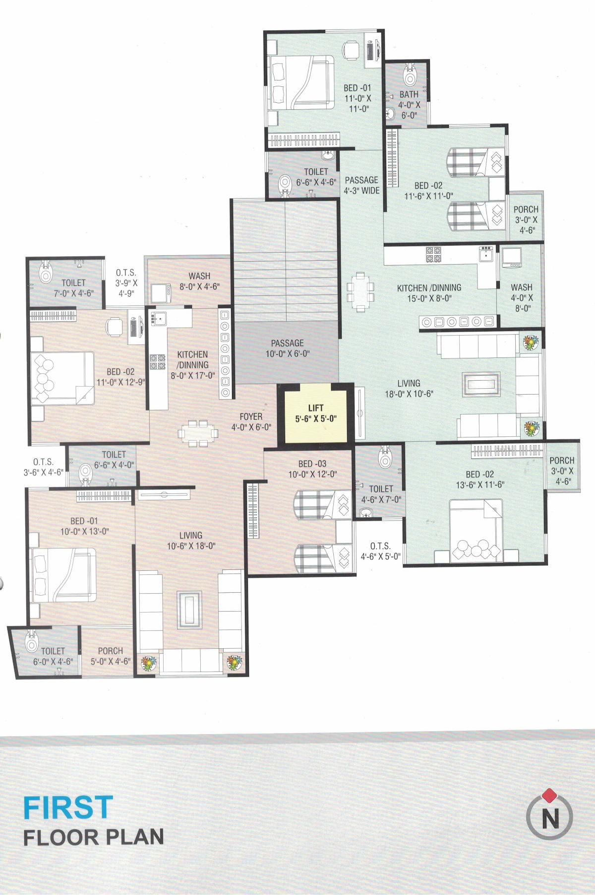 gurukrupa-1 Gurukrupa 1 Cluster Plan for 1st Floor