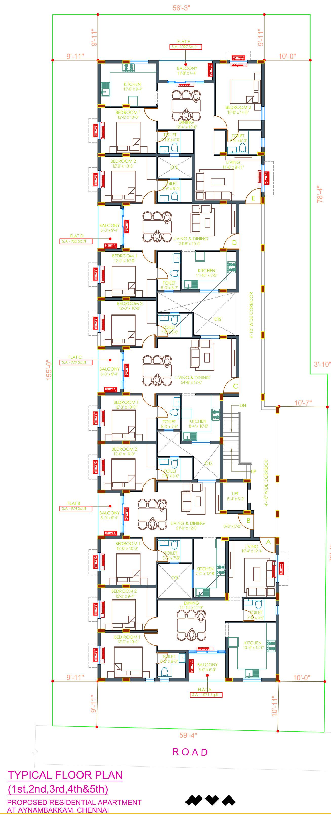 kausaliya-enclave Kausaliya Enclave Cluster Plan From 1st To 5th Floor