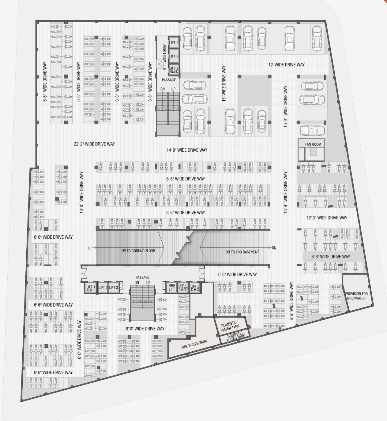 inceptum Block A And B Cluster Plan For Basement 1