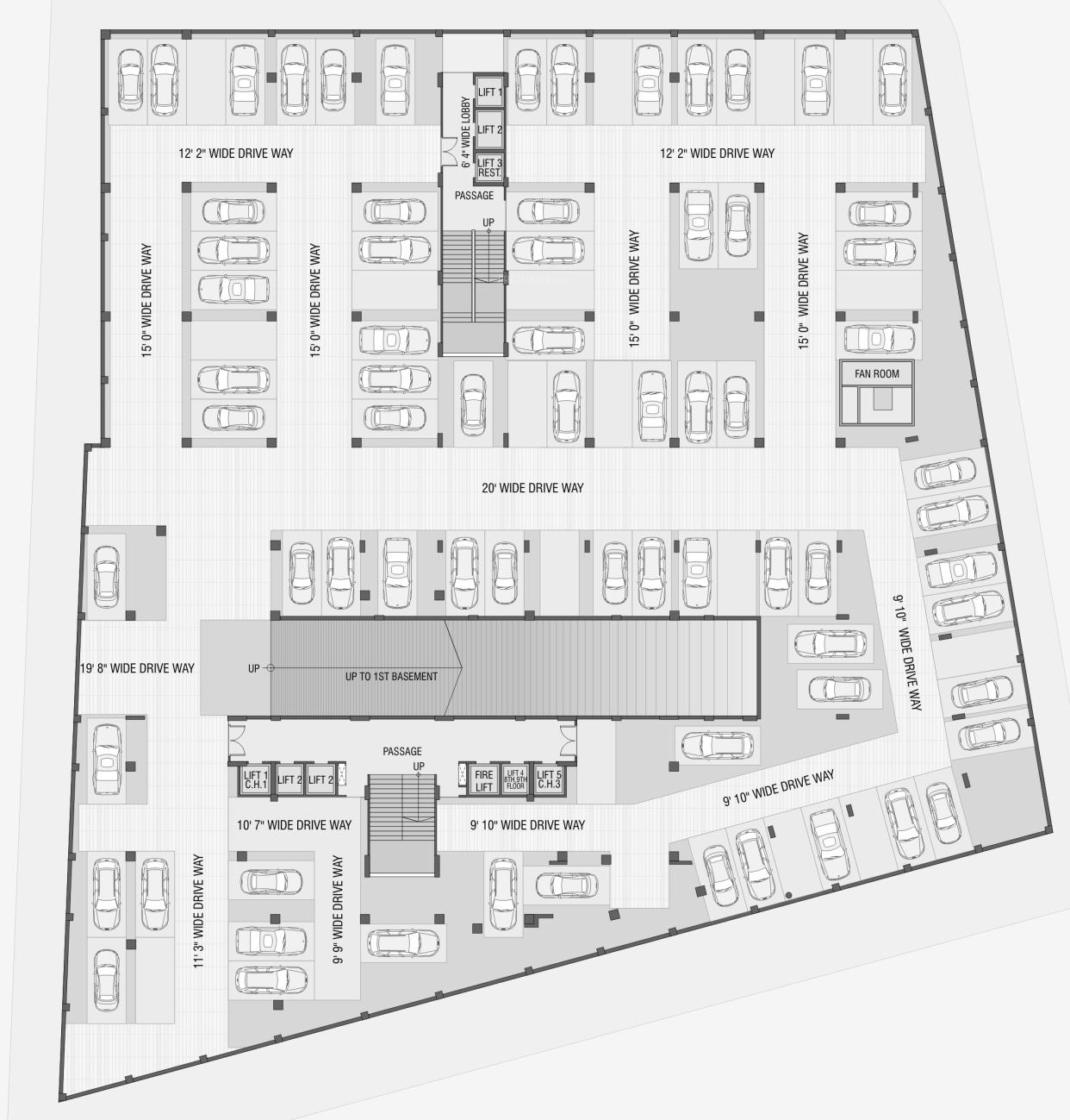 inceptum Block A And B Cluster Plan For Basement 1