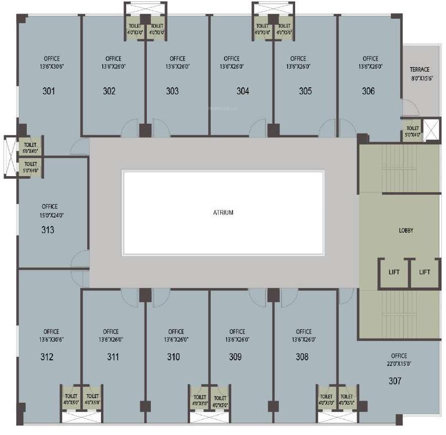 atrium Atrium Cluster Plan For 3rd Floor