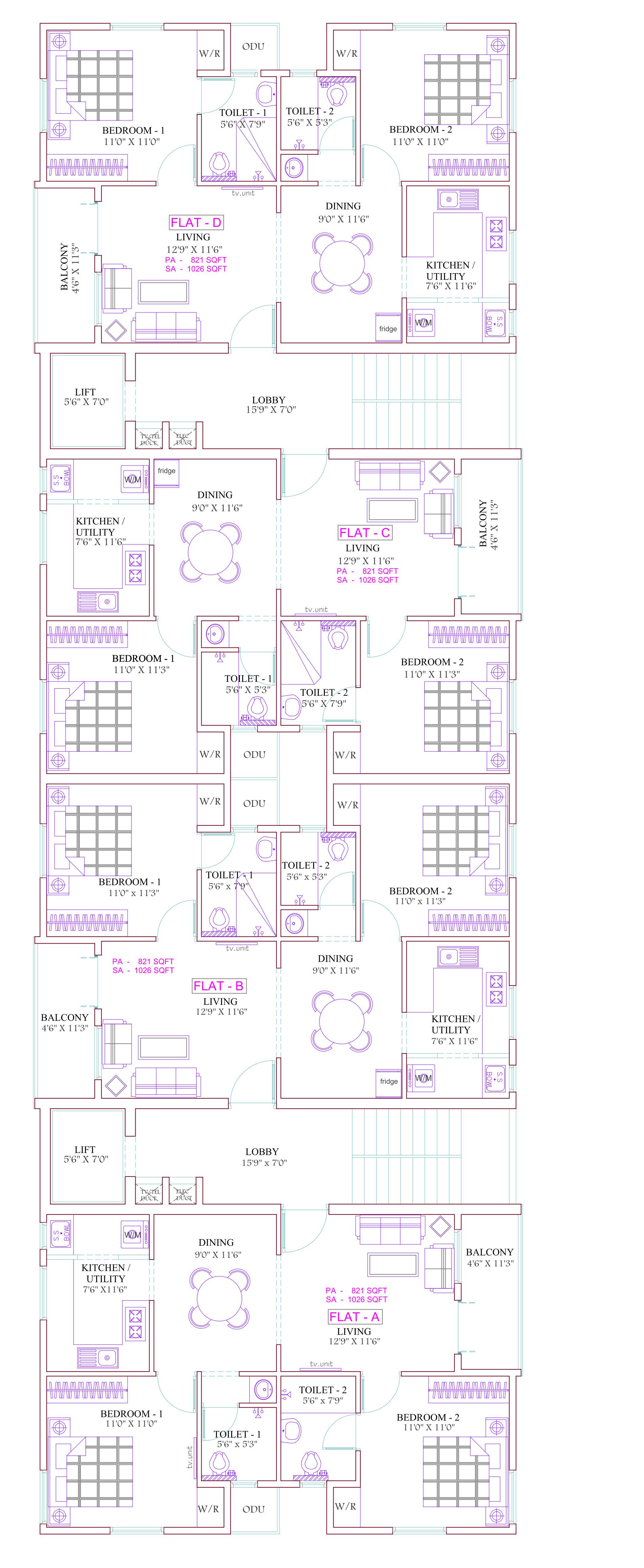 ashok-vihar Ashok Vihar Cluster Plan from 1st to 5th Floor