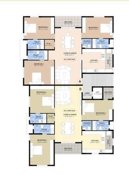 v-r-residences V R Residences Cluster Plan for Typical Floor