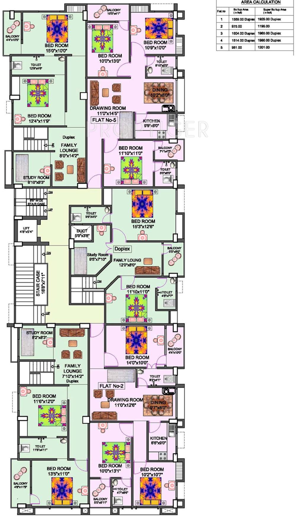 niagaree-builders joha-complex Cluster Plan for 4th Floor