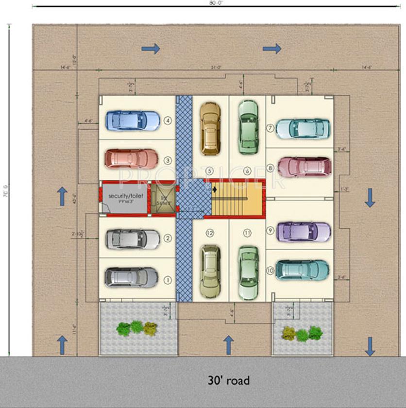 white-house-residencies rithanya-enclave Block 1 Cluster Plan for ground floor